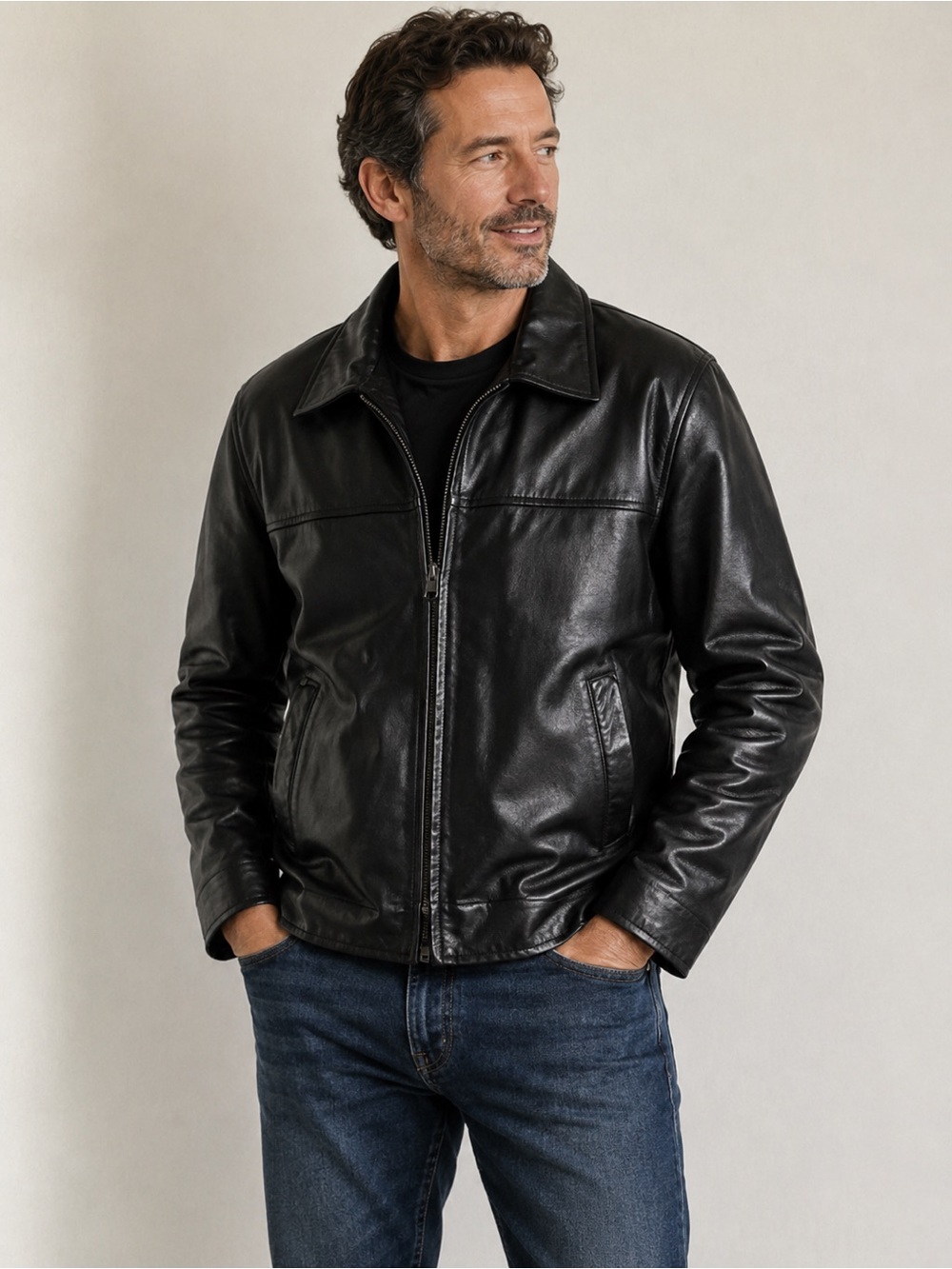 New STS Ranchwear Rifleman Black Angus Leather Jacket Mens Sz 3XL